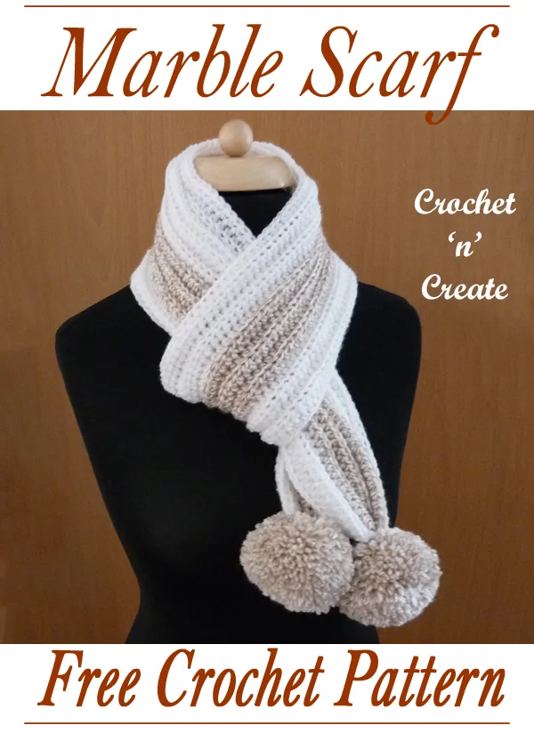 crochet marble scarf