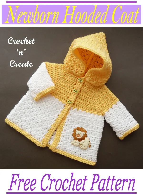 crochet newborn hooded coat