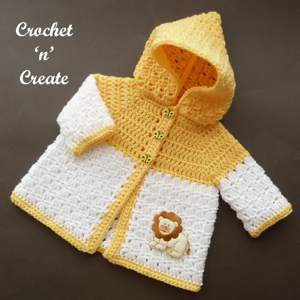 Crochet Newborn Hooded Coat Free Pattern on crochetncreate