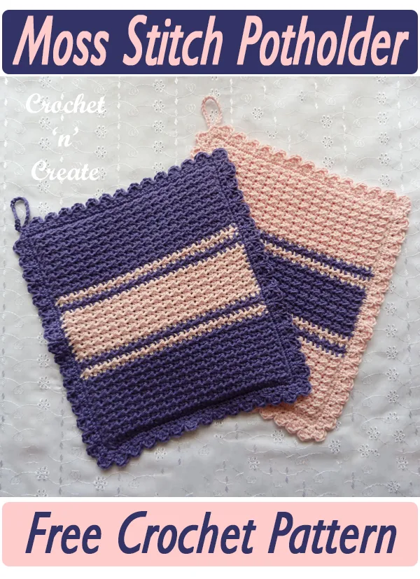 crochet moss stitch potholder