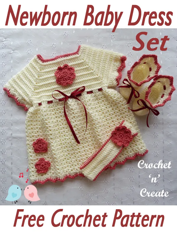 crochet newborn baby dress set