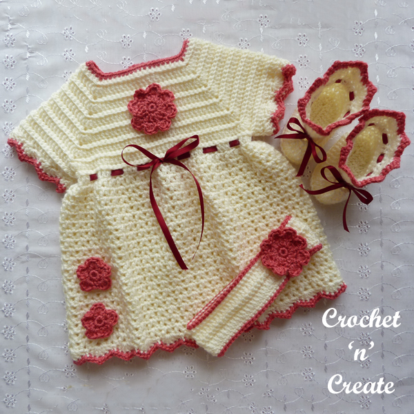 newborn to 3 months old baby dress Crochet baby dress