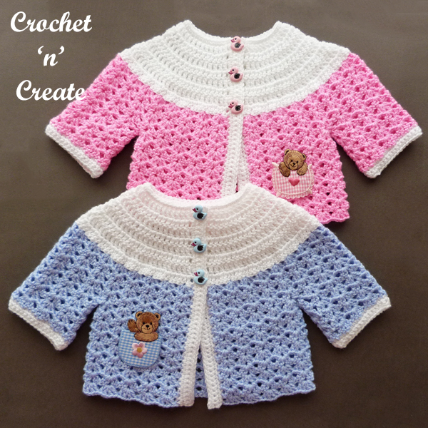 Handmade Crochet Baby Cardigan Set Plain