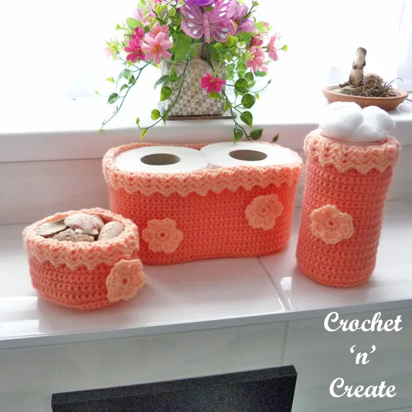 crochet bathroom trio