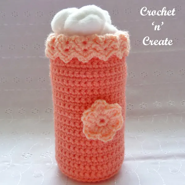 crochet cotton wool jar cover