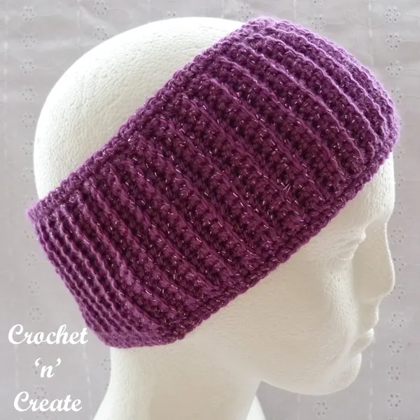 crochet headband plum