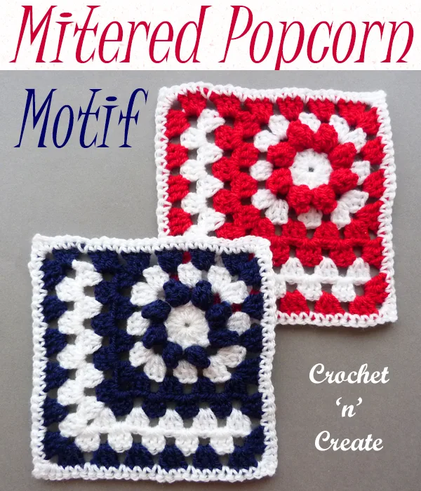 mitered popcorn motif