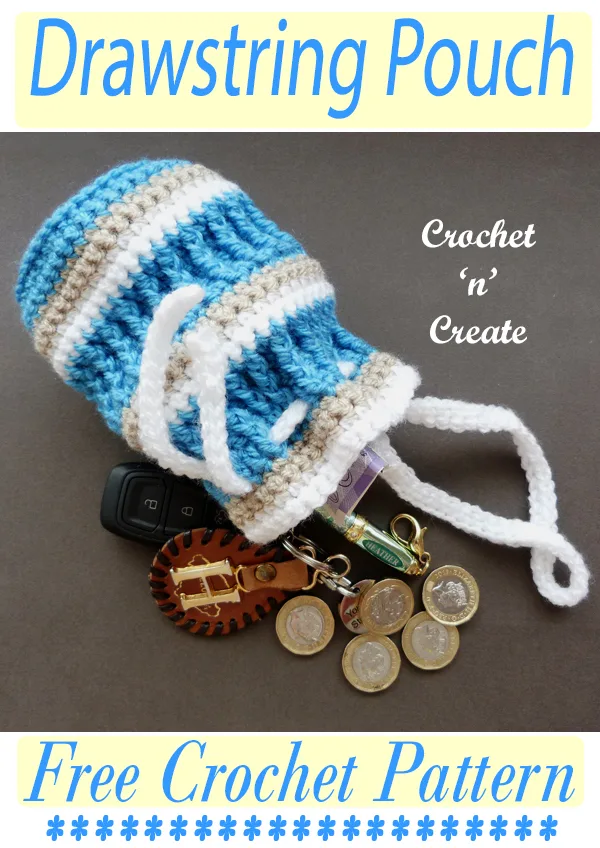 crochet drawstring pouch pattern