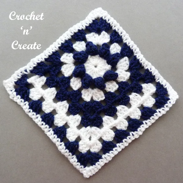 navy granny square