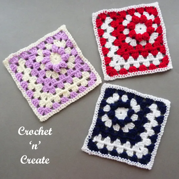 crochet mitered popcorn motif