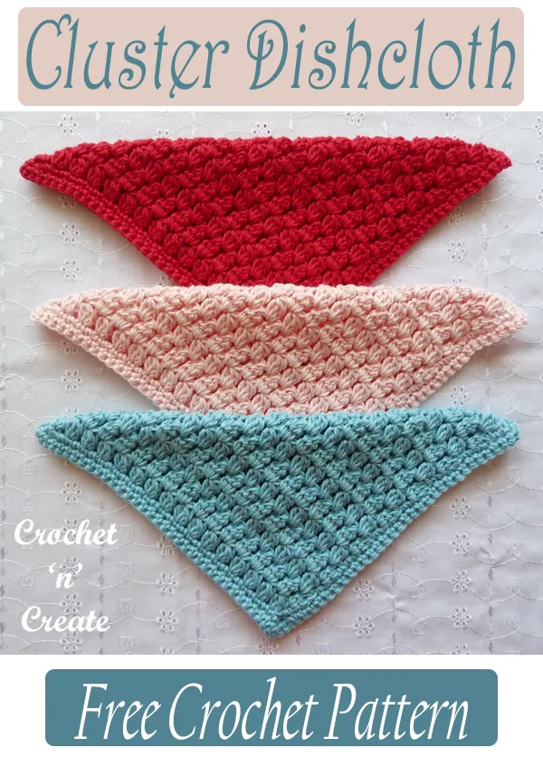 crochet cluster dishcloth pattern