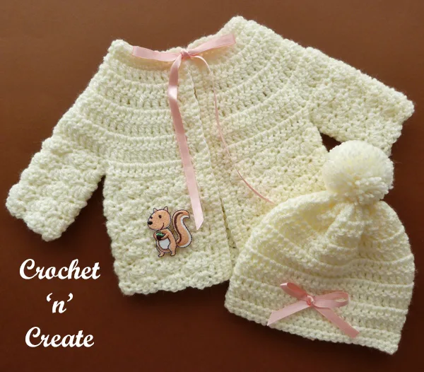 preemie cardi and hat