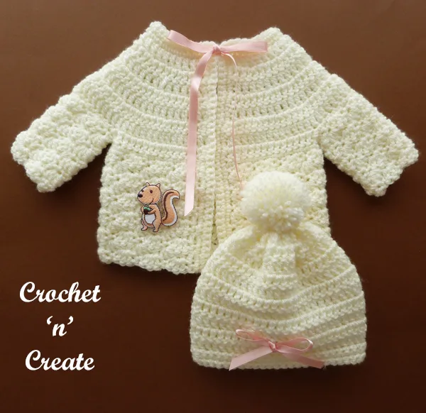 preemie cardigan-hat