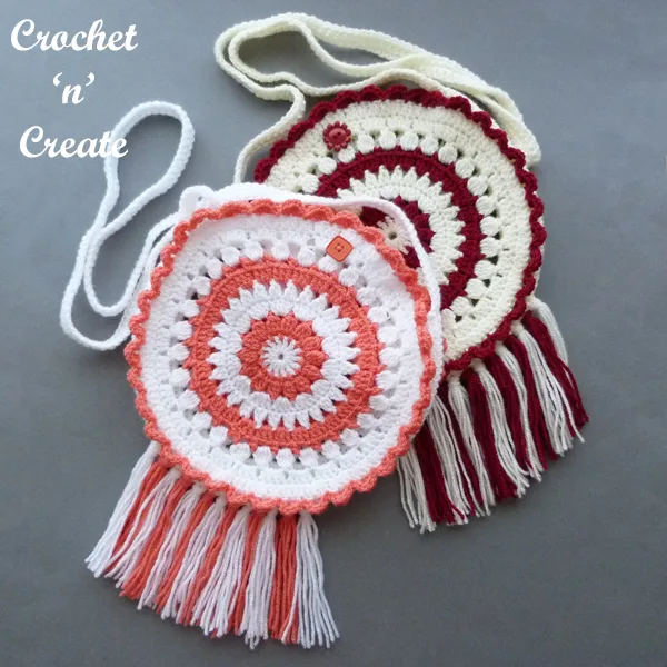 crochet round boho bag