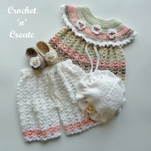 crochet angel top set