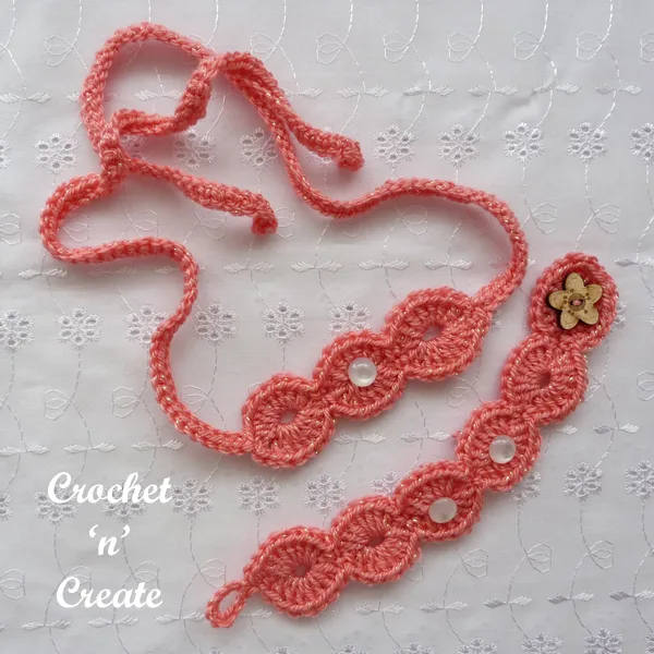 crochet sparkly jewellery set