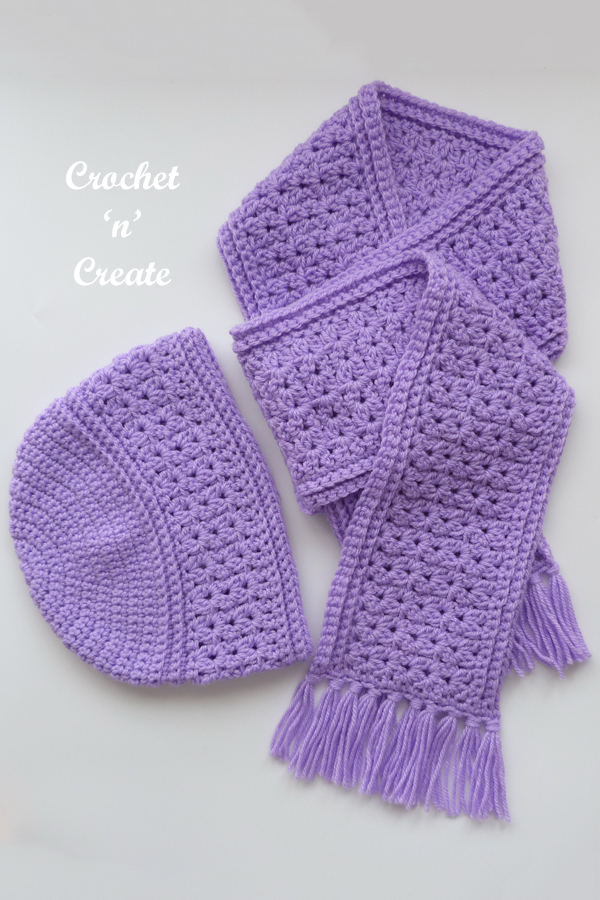 crochet autumn scarf set