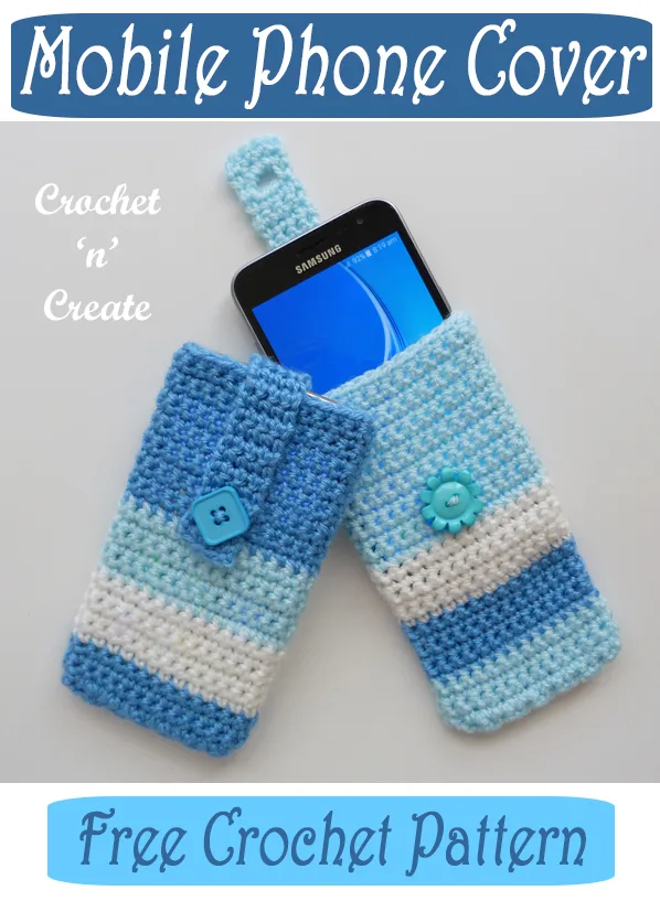 crochet mobile phone cover