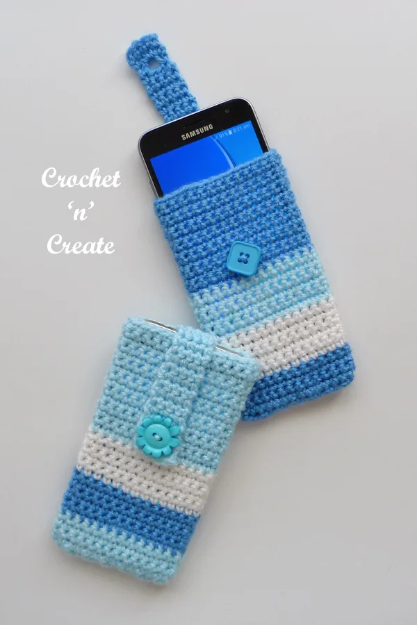 crochet mobile phone cover