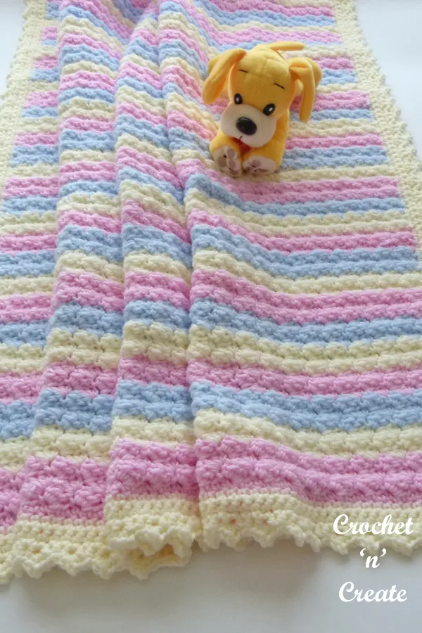 Pastel Baby Blanket DIY Free Crochet Pattern on Crochet n Create