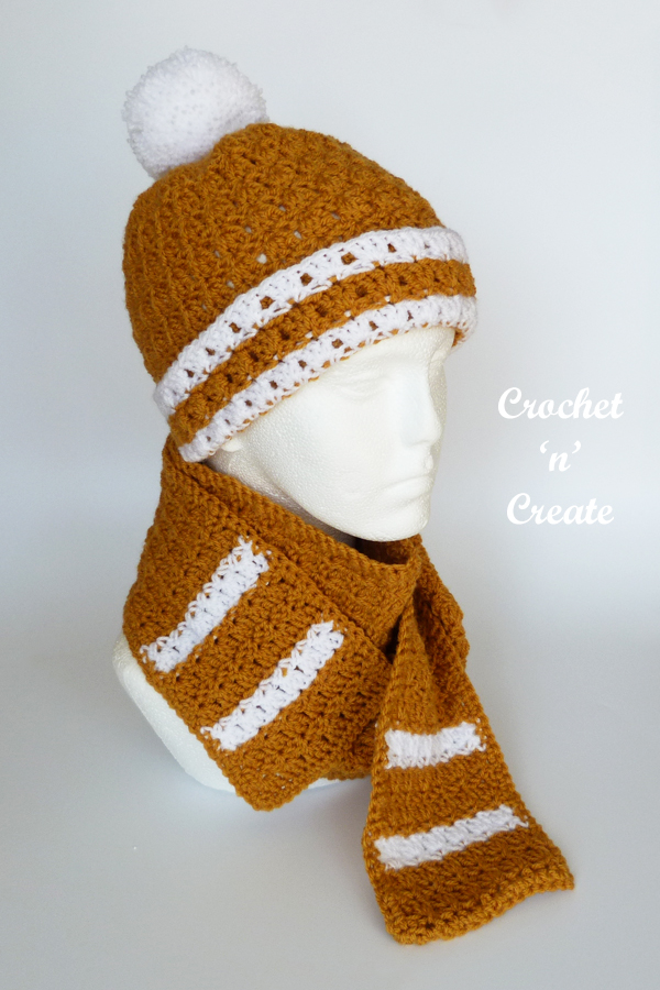 crochet scarf set