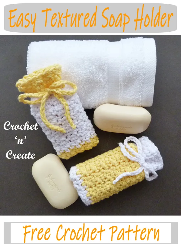 crochet easy textured soap holder