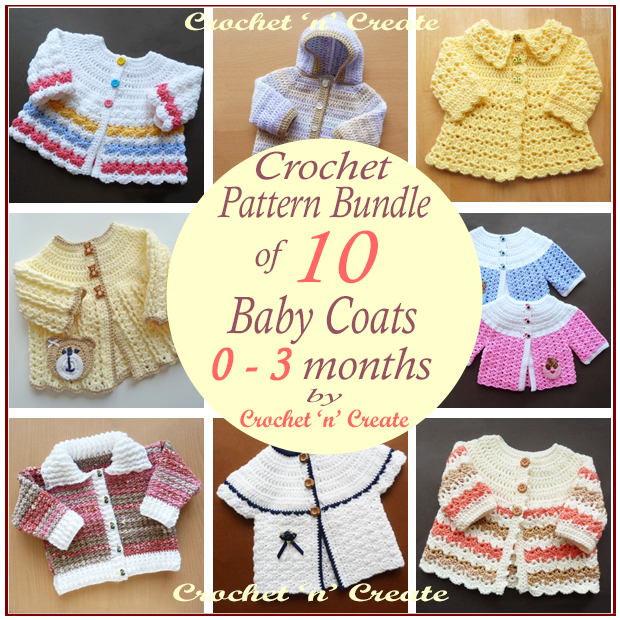 0-3 baby coat crochet bundle