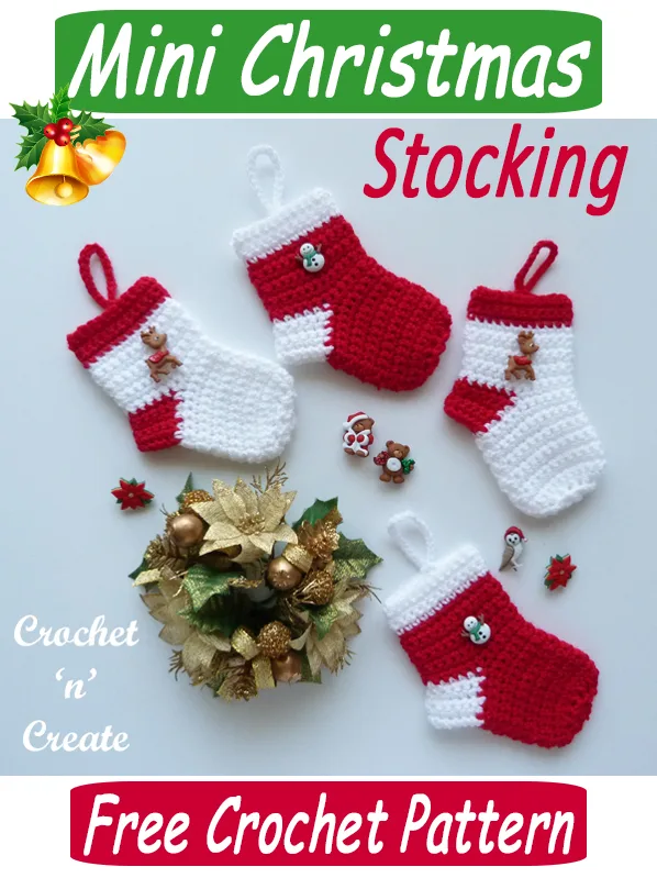 mini crochet christmas stocking