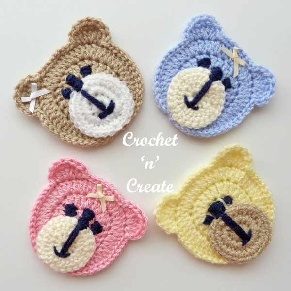 crochet teddy bear face