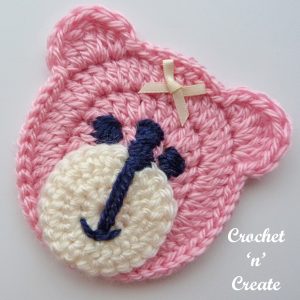 Crochet Teddy Bear Face - Free Applique Pattern on Crochet 'n' Create