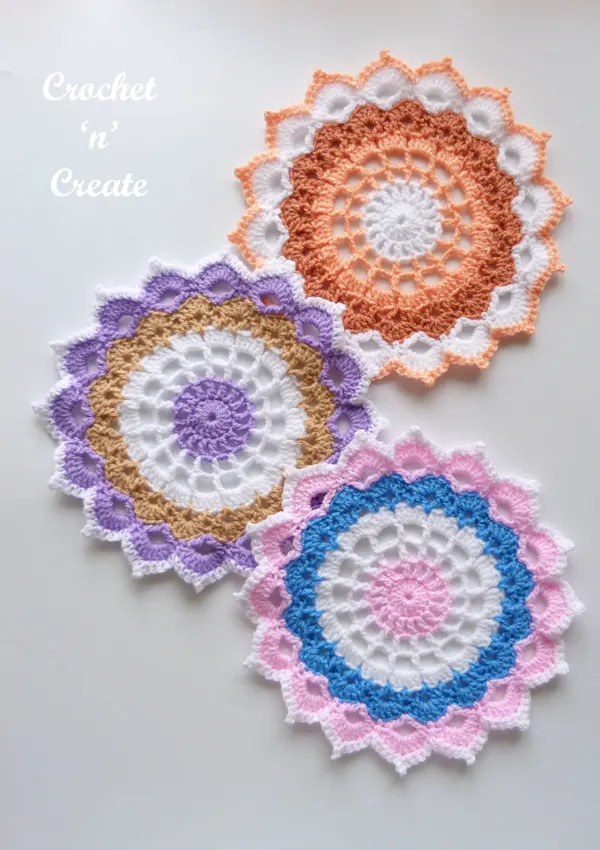 picot peaks doily