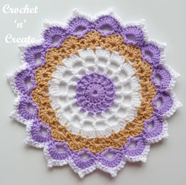 single lilac doily