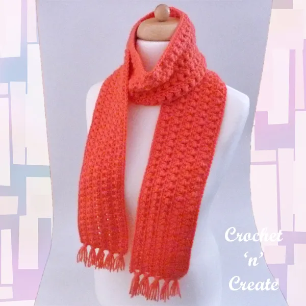 leaning puff crochet scarf