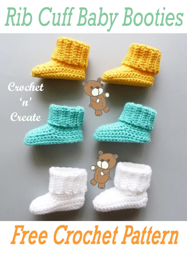 rib cuff baby booties