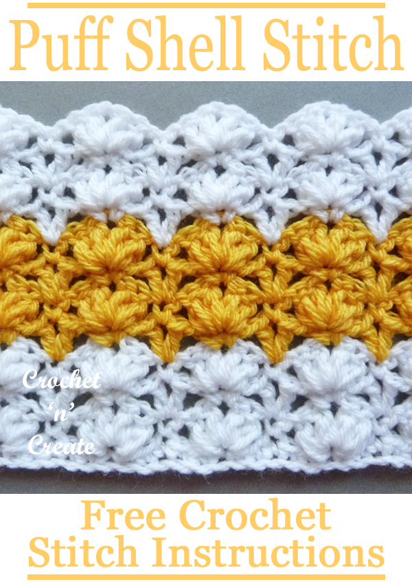 crochet puff shell stitch