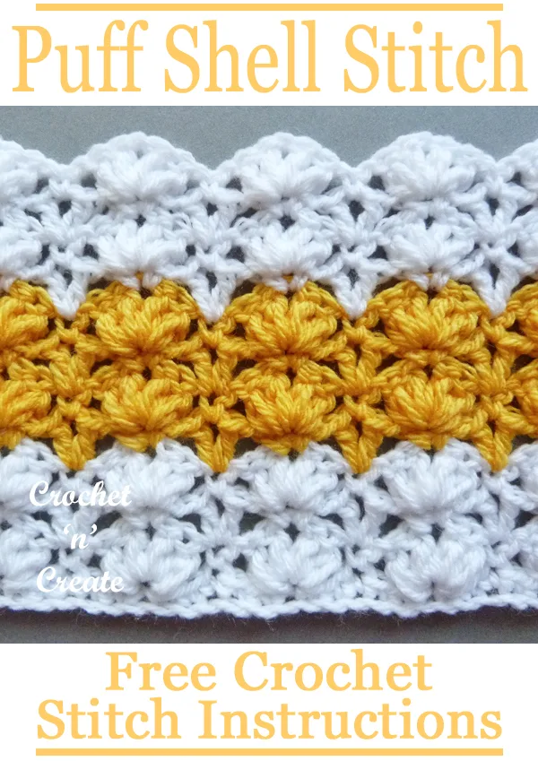 crochet puff shell stitch