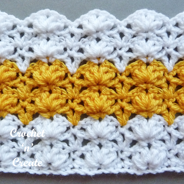 crochet puff shell stitch