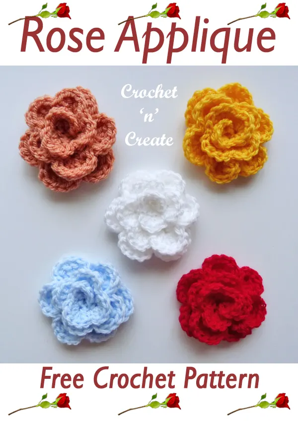 rose applique crochet pattern