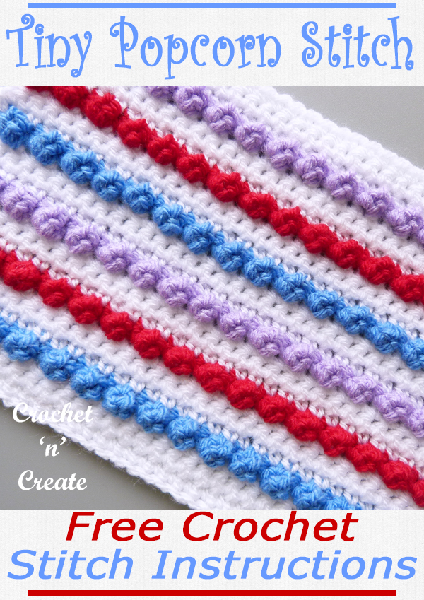 tiny popcorn crochet stitch