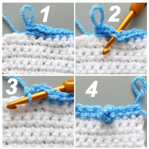 tiny popcorn crochet stitch