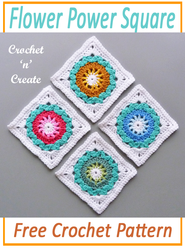 crochet flower power square