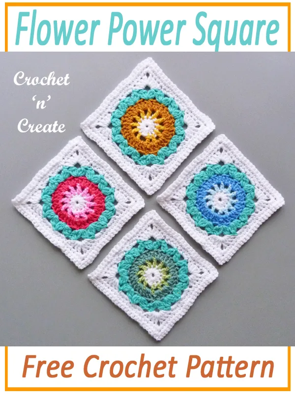 crochet flower power square