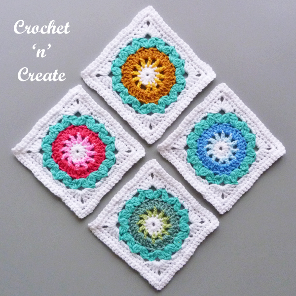 crochet flower power square