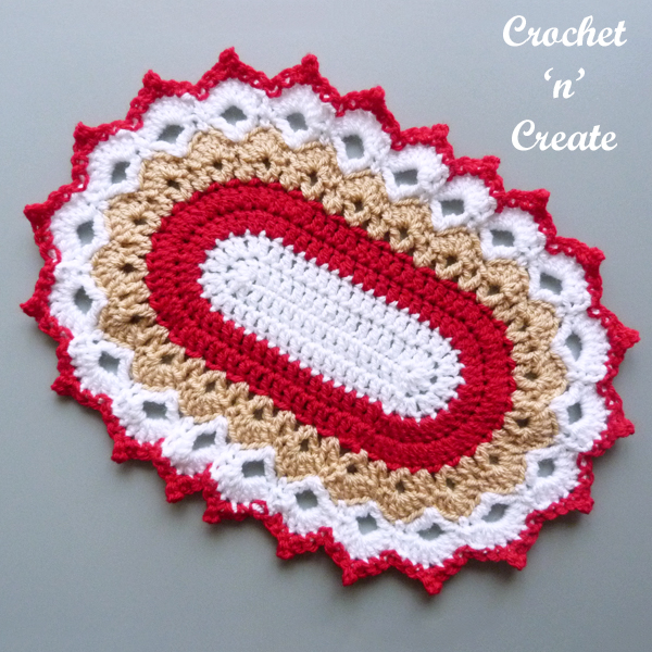 red-brown doily