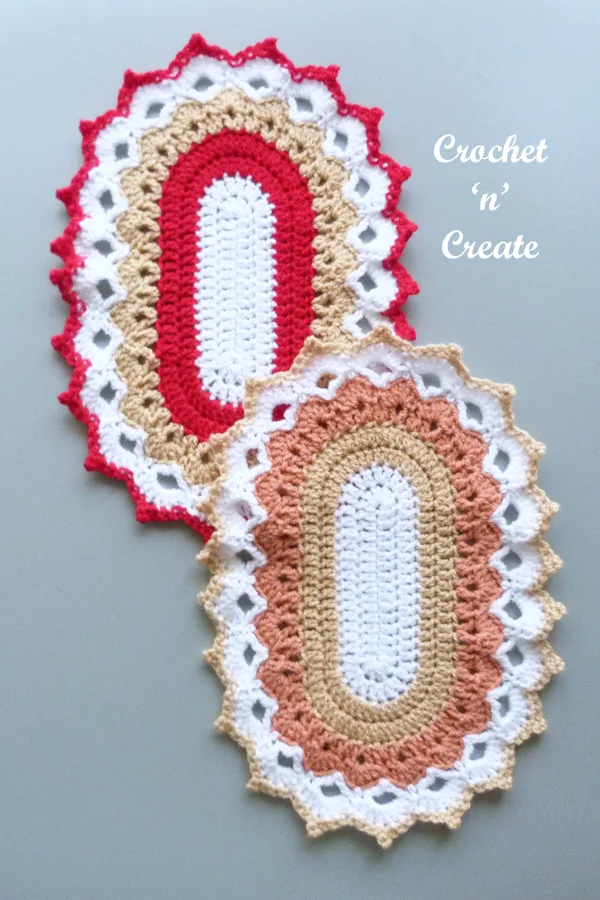 oval picot peaks doily