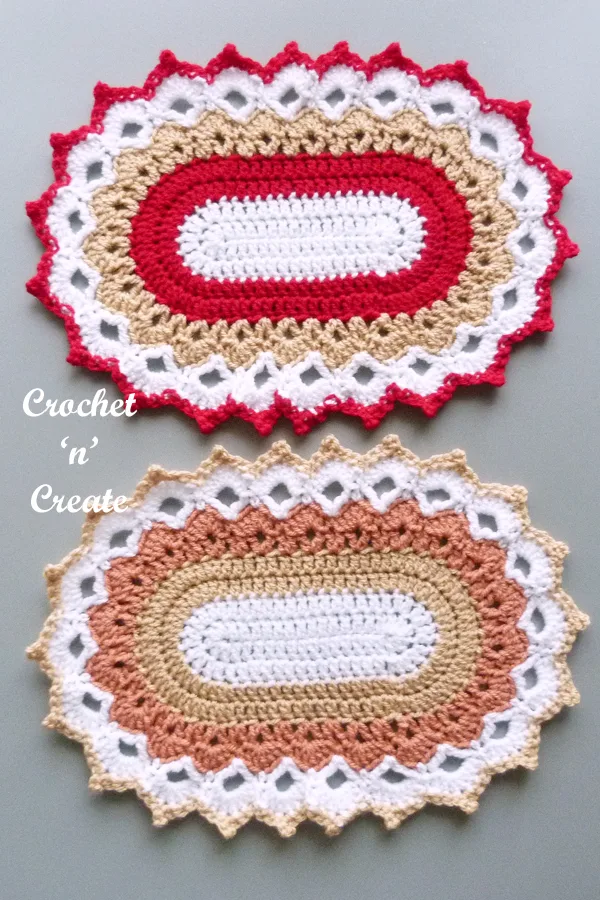 oval picot peaks doily