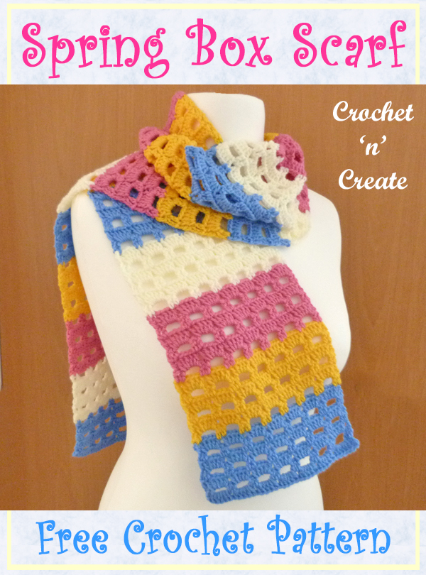 crochet spring box scarf