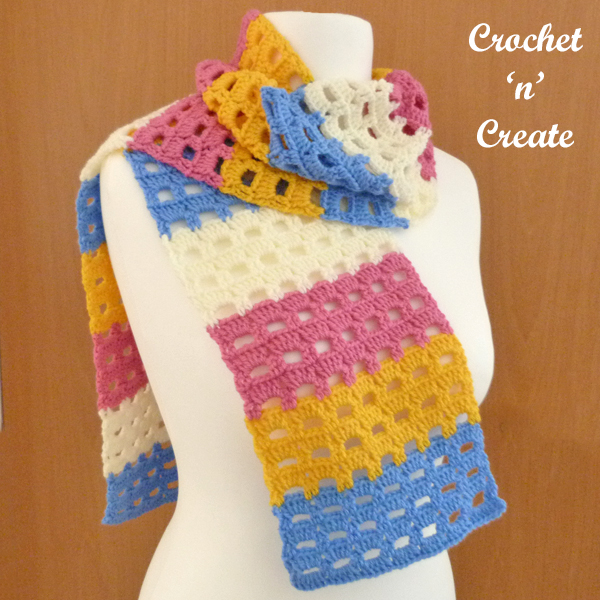 crochet spring box scarf