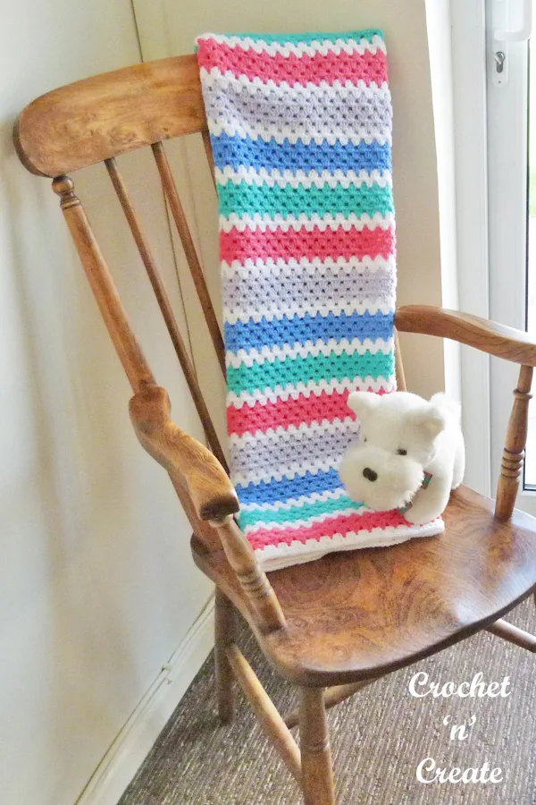 granny stripe baby blanket