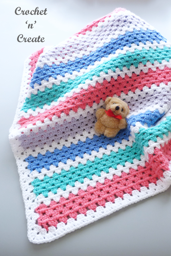 granny stripe baby blanket